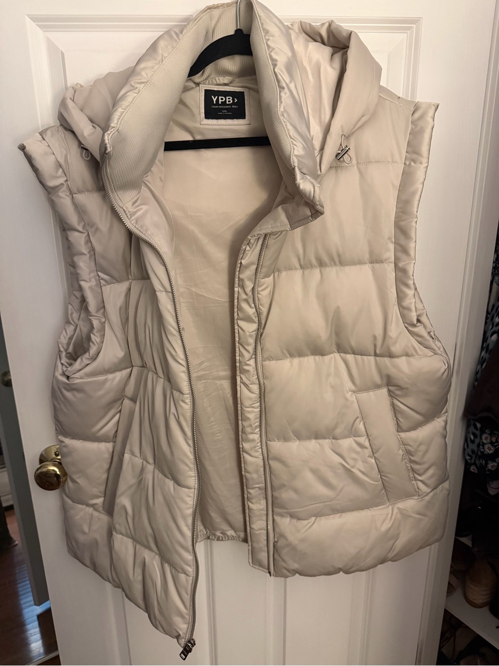 Cream Quilted Puffer Vest
